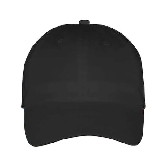 100% Cotton Twill Baseball Cap - Black, One Size