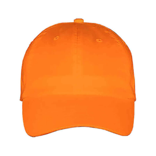 100% Cotton Twill Baseball Cap - Orange, One Size