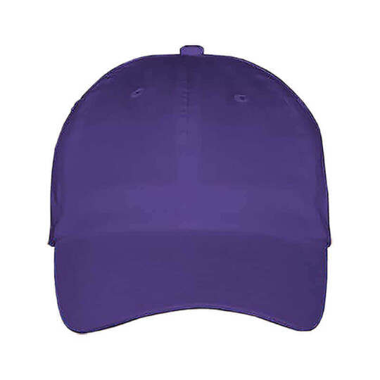 100% Cotton Twill Baseball Cap - Purple, One Size