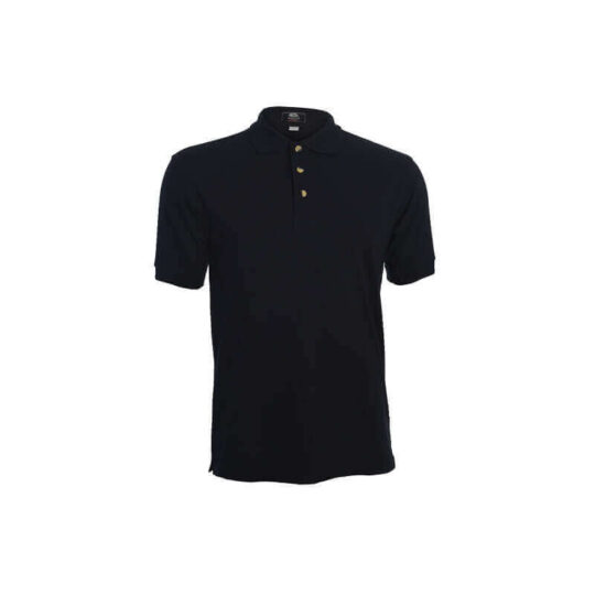 Men Poly Cotton Polo Shirt - Black, S
