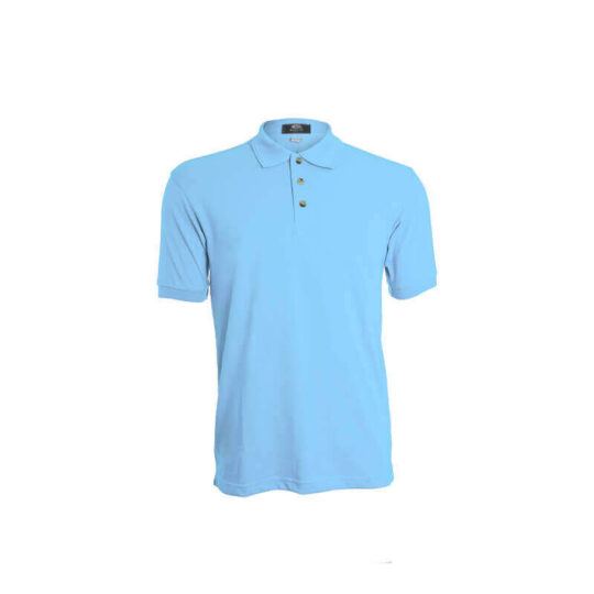Men Poly Cotton Polo Shirt - Sky Blue, S
