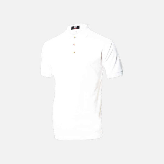 Men Poly Cotton Polo Shirt - White, S