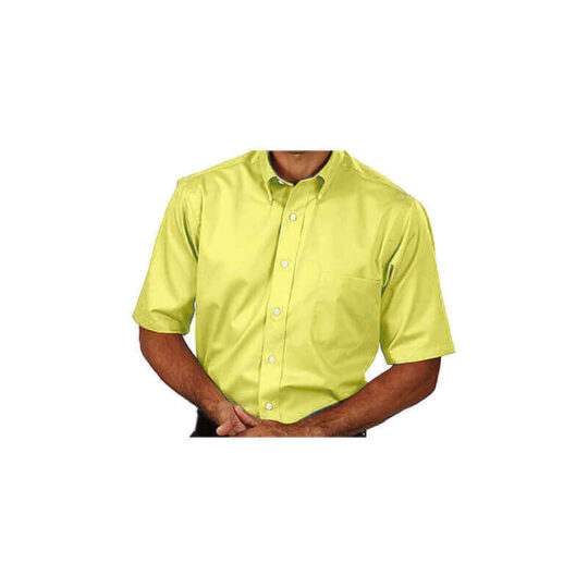 Twill Short Sleeve Shirt #4001S - Yellow, S