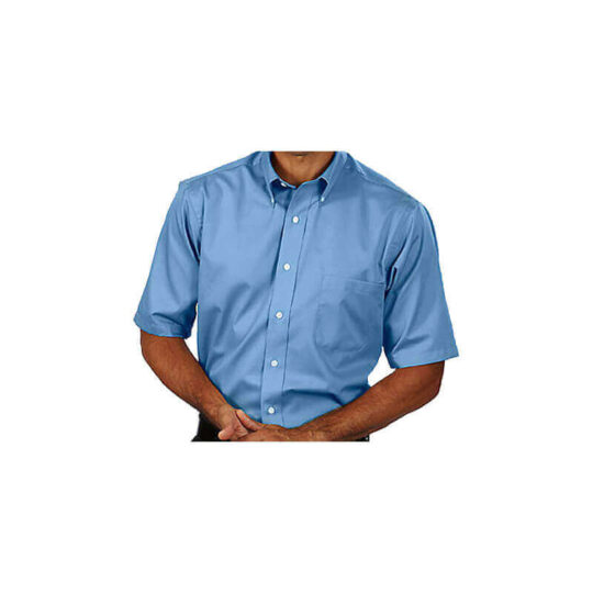 Twill Short Sleeve Shirt #4001S - Light Blue, S