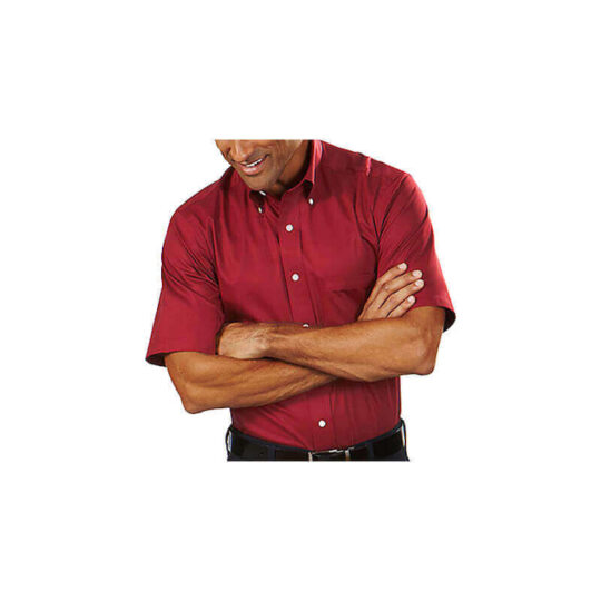 Twill Short Sleeve Shirt #4001S - Red, S
