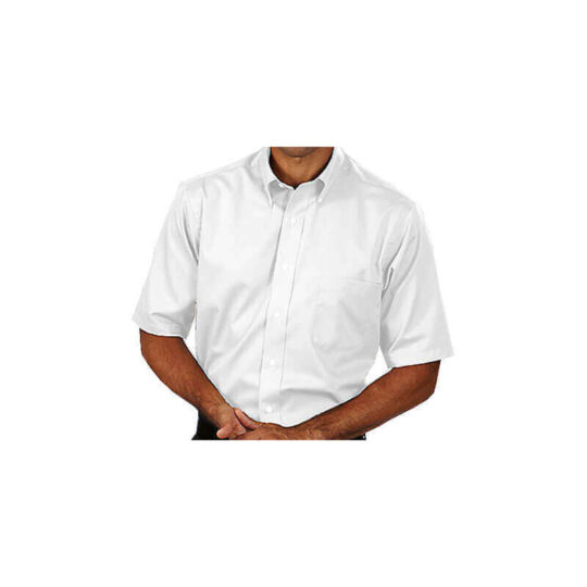 Twill Short Sleeve Shirt #4001S - White, S